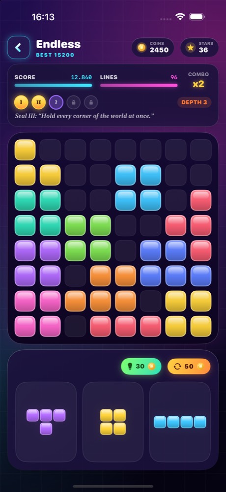 Endless mode with the seal tracker and depth badge